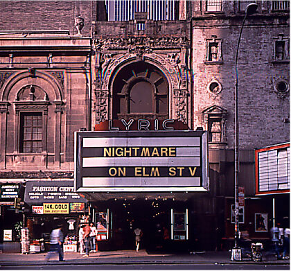 Apollo-Lyric-Theaters-Before-After Dirty Lyric Theatre with marquee showing Nightmare on Elm Street Five