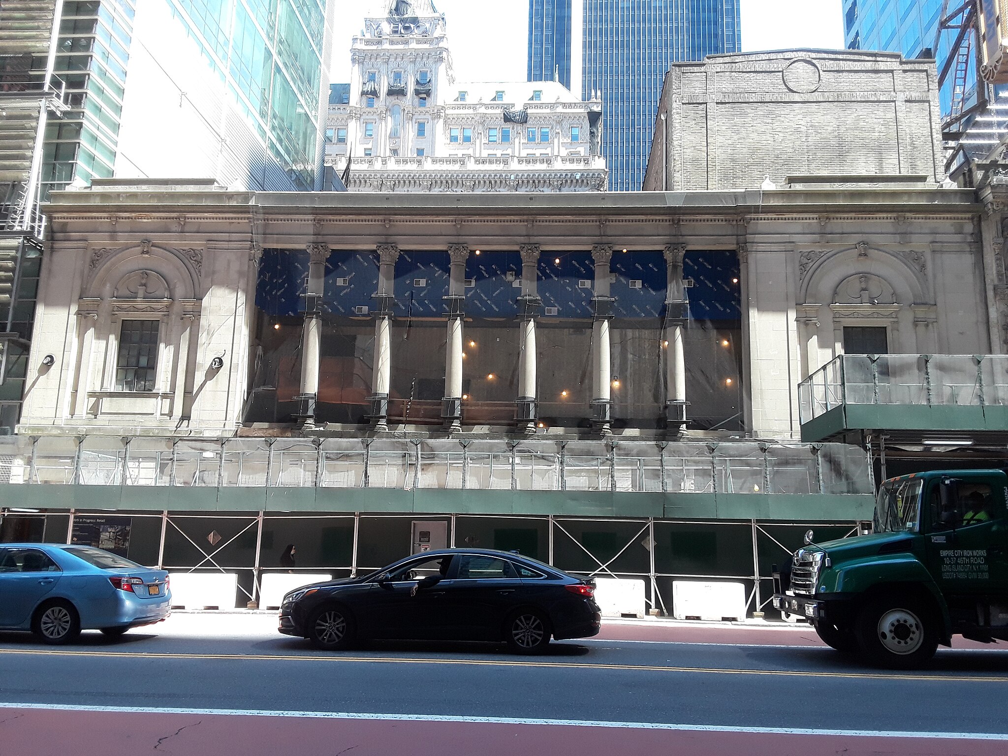 Times Square Theater facade, circa 2021