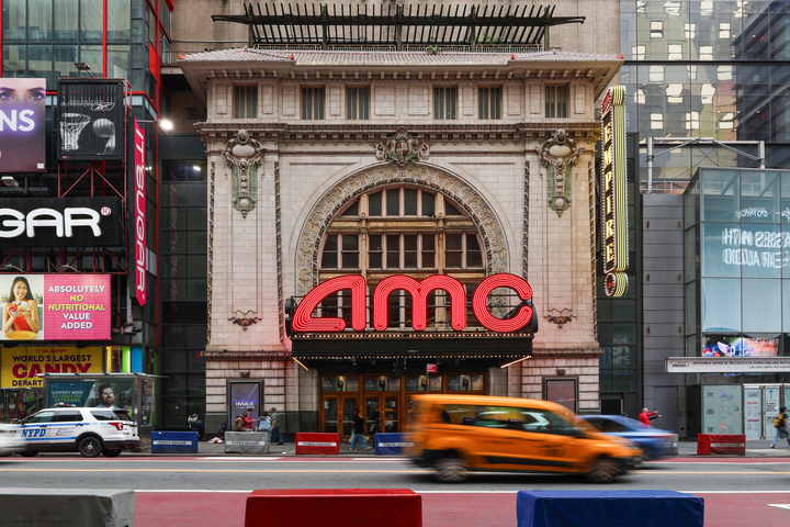 AMC Empire Theater facade circa 2025