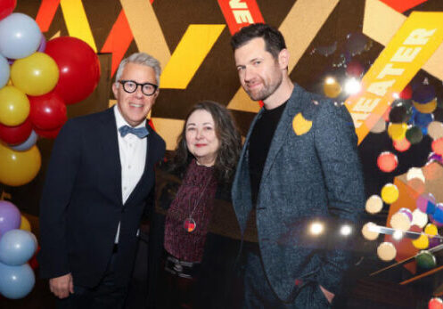 New42-RGEmail-Decmber-2025-30th-NVT-Birthday-Bash-768×347 Russell Granet, Mary Rose Lloyd and Billy Eichner pose in the New Victory lobby.